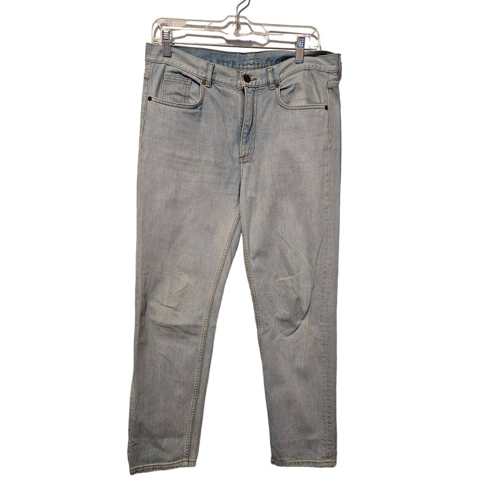 Cos relaxed fit straight leg light wash jeans size 28